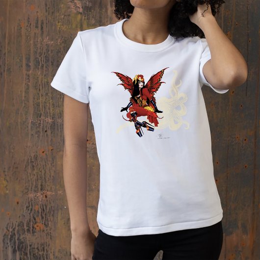Red Steampunk Fairy Octopus T-Shirt