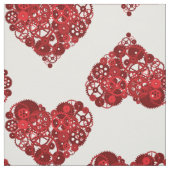 Red Steampunk Hearts Stoff (Muster)