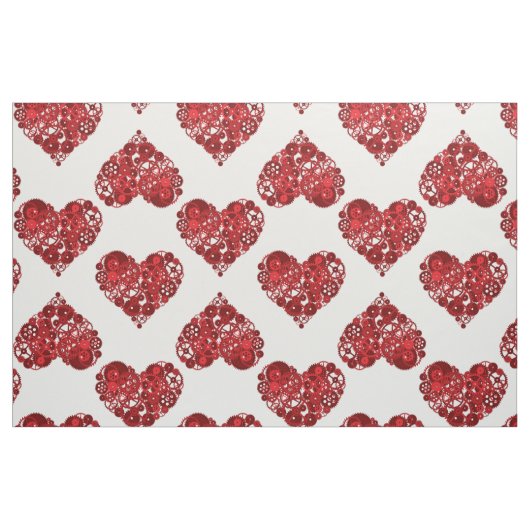 Red Steampunk Hearts Stoff (Fat Quarter (45,7 x 55,9 cm))
