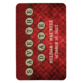 Red Steampunk Keys Save the Date Flexi Magnet (Vertikal)