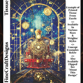 Red Steampunk Train, Loco, Mosaic DH4L Decoupage Seidenpapier