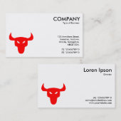 Red Steer Symbol - Weiß Visitenkarte (Vorne/Hinten)