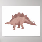 Red Stegosaurus Dinosaurier Kids Room Poster (Vorne)