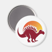 Red Stegosaurus Sunset Silhouette Magnet (Vorderseite/Rückseite)
