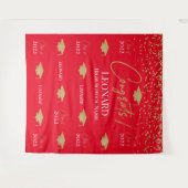 Red Step and repeat Graduation Backdrop ba Wandteppich (Vorderseite (Horizontal))