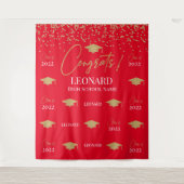Red Step and repeat Graduation Backdrop ba Wandteppich (Vorderseite)