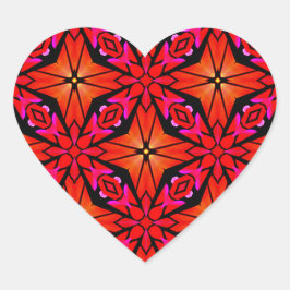 Red Sternexplosion Design Herz-Aufkleber