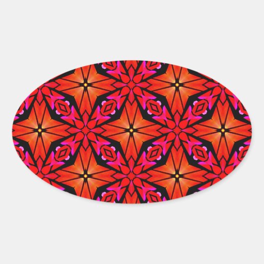 Red Sternexplosion Design Ovaler Aufkleber (Vorderseite)
