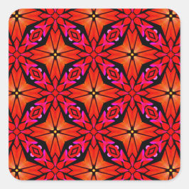 Red Sternexplosion Design Quadratischer Aufkleber