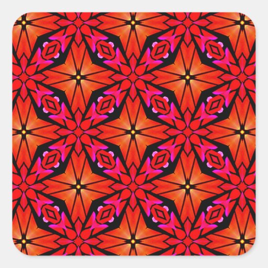 Red Sternexplosion Design Quadratischer Aufkleber (Vorderseite)