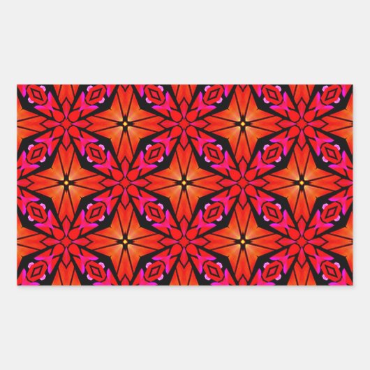 Red Sternexplosion Design Rechteckiger Aufkleber (Vorderseite)