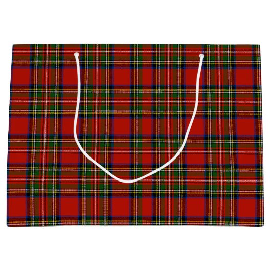 Red Stewart Kariert Große Geschenktüte (Vorderseite)