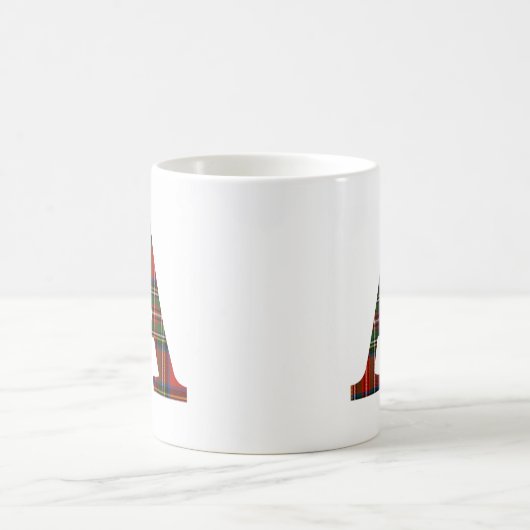 Red Stewart Kariert Monogram A Tasse (Mittel)