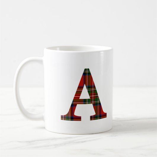 Red Stewart Kariert Monogram A Tasse (Links)