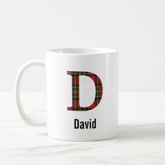 Red Stewart Kariert Monogram D Tasse (Links)