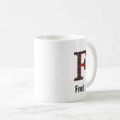 Red Stewart Kariert Monogram F Tasse (VorderseiteRechts)