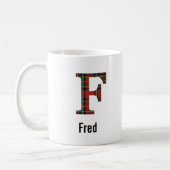 Red Stewart Kariert Monogram F Tasse (Links)