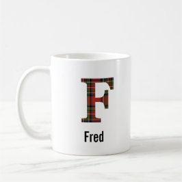 Red Stewart Kariert Monogram F Tasse