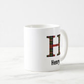 Red Stewart Kariert Monogram H Tasse (VorderseiteRechts)