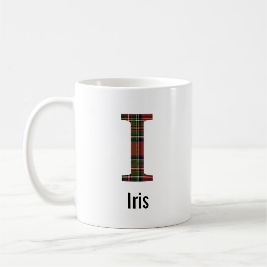 Red Stewart Kariert Monogram I Tasse (Links)