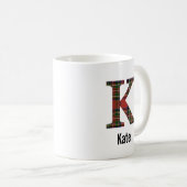 Red Stewart Kariert Monogram K Tasse (VorderseiteRechts)