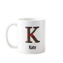 Red Stewart Kariert Monogram K Tasse