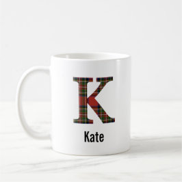 Red Stewart Kariert Monogram K Tasse