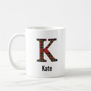 Red Stewart Kariert Monogram K Tasse