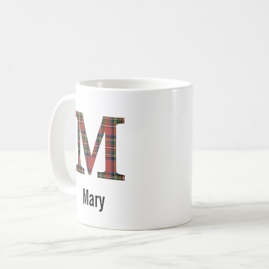 Red Stewart Kariert Monogram M Tasse (Vorderseite Links)