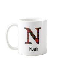 Red Stewart Kariert Monogram N Tasse