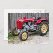 Red Steyr Tractor T84 Postkarte (Vorne/Hinten)