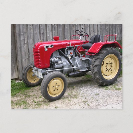 Red Steyr Tractor T84 Postkarte (Vorderseite)
