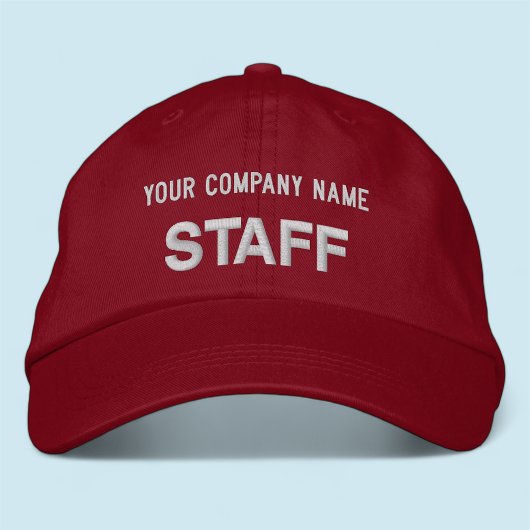 Red Sticked Staff Baseball Cap Mitarbeiter Hat Bestickte Baseballkappe