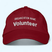 Red Sticked Volunteer Hat Custom Baseball Cap Bestickte Baseballkappe