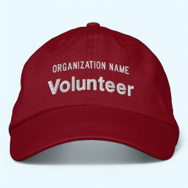 Red Sticked Volunteer Hat Custom Baseball Cap Bestickte Baseballkappe