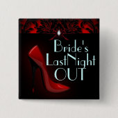 Red Stiletto Brautparty Junggeselinnen-Abschied Button (Vorderseite)