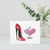 Red Stiletto High Heel Shoe Art Postkarte (Stehend Vorderseite)