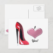 Red Stiletto High Heel Shoe Art Postkarte (Vorne/Hinten)