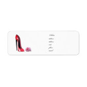 Red Stiletto Shoe and Rose Label (Vorne)