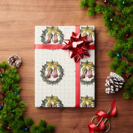 Red Stiletto Shoes Holiday Wreath Wrapping Paper Geschenkpapier