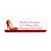 Red Stilettos Girly Address Label (Vorne)