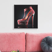 Red Stilettos mit Diamonds Leinwanddruck (Insitu (Wohnzimmer))