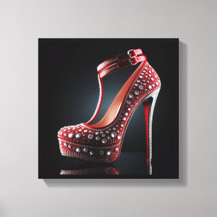 Red Stilettos mit Diamonds Leinwanddruck