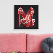 Red Stilettos with Heart Shaped Diamonds Leinwanddruck (Insitu (Wohnzimmer))