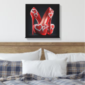 Red Stilettos with Heart Shaped Diamonds Leinwanddruck (Insitu (Schlafzimmer))