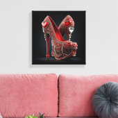 Red Stilettos with Heart Shaped Diamonds Leinwanddruck (Insitu (Wohnzimmer))