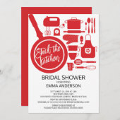 Red Stock die Küche Bridal Dusche Einladung (Vorne/Hinten)