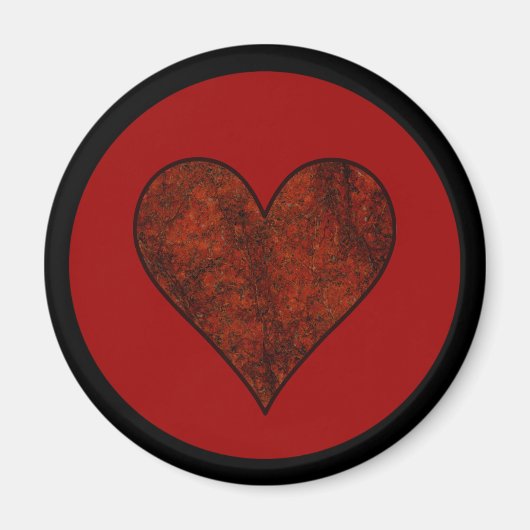 Red Stone Heart Magnet (Vorne)