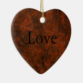 Red Stone Heart Print Keramik Ornament (Rechts)