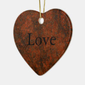 Red Stone Heart Print Keramik Ornament (Links)